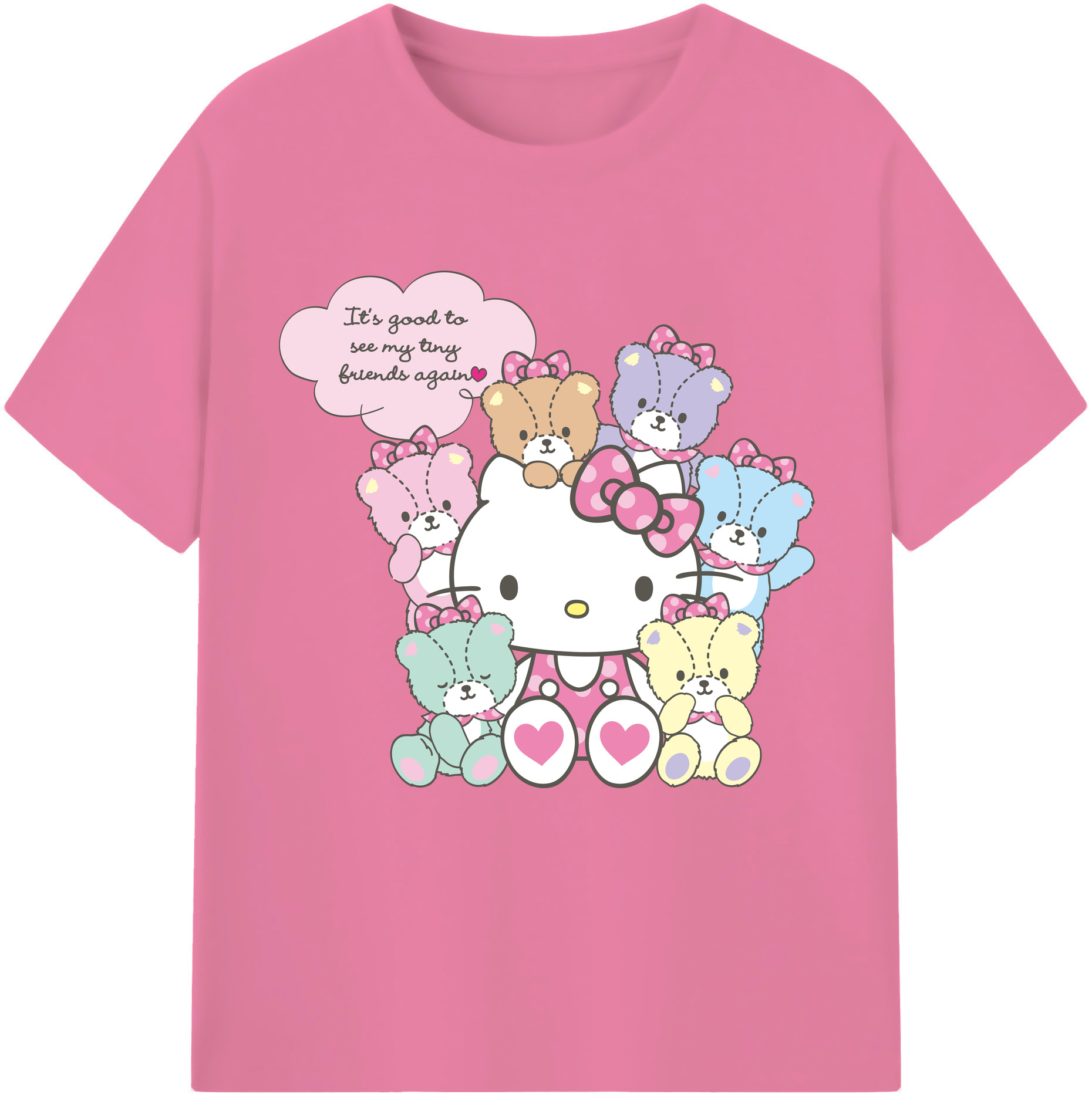 （画像用） Hello Kitty ハローキティ 綿100％半袖Tシャツ（フロントプリント）